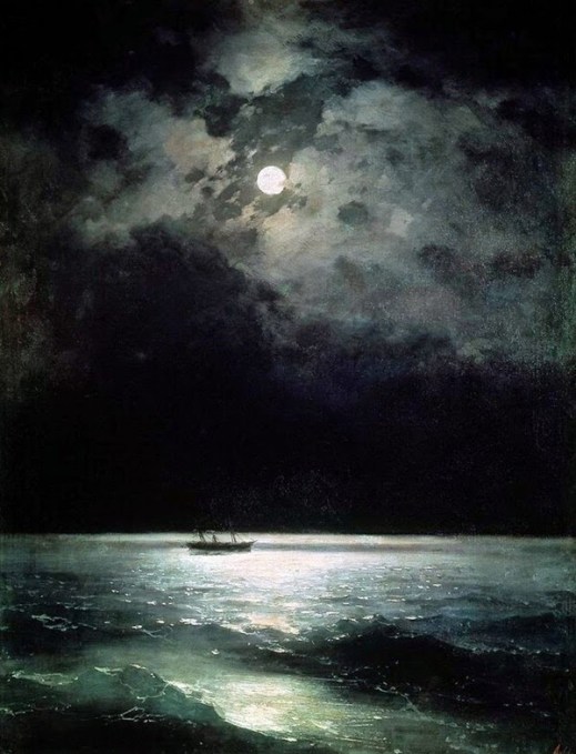 The Black Sea at night, Ivan Aivazovsky ~ Russian artist, 1817-1900