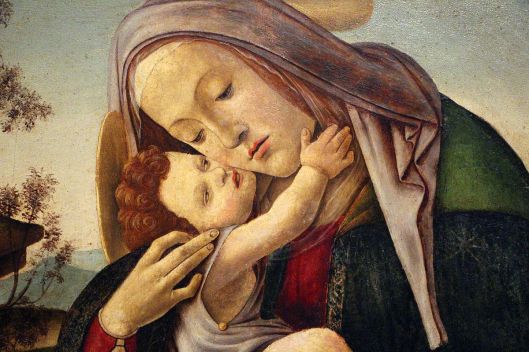 Sandro_botticelli_e_bottega,_madonna_col_bambino_e_san_giovannino_in_un_tondo,_1490-1500_ca._03