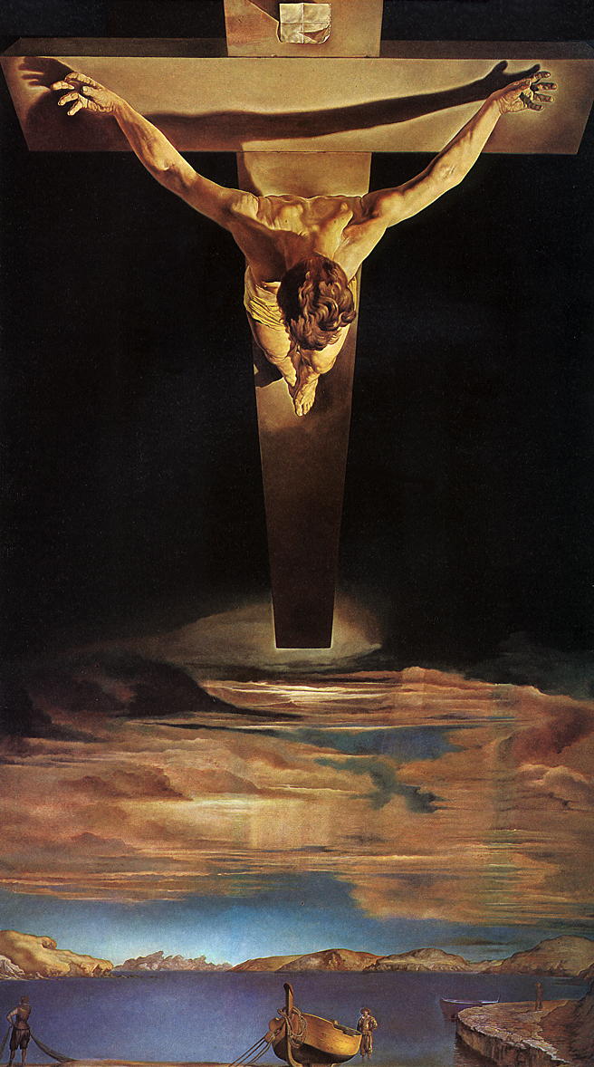 Salvador Dalì , “Cristo di San Giovanni della Croce”, olio su tela, 1951, Kelvingrove Art Gallery, Glasgow, Scozia.